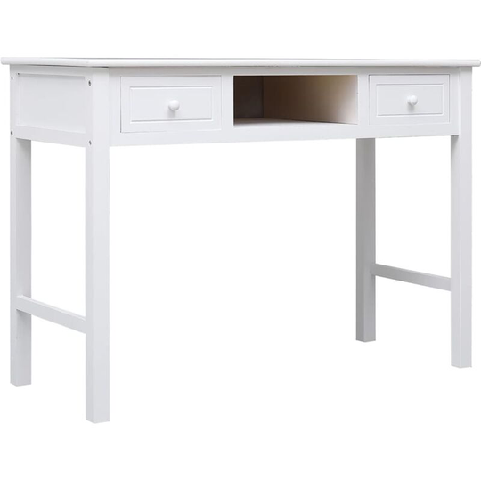 Vidaxl - Desk White 108x45x76 cm Solid Wood Paulownia White