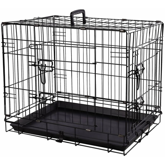 Pet Wire Cage with Sliding Door Mezo s 43x61x50 cm Black Flamingo Black