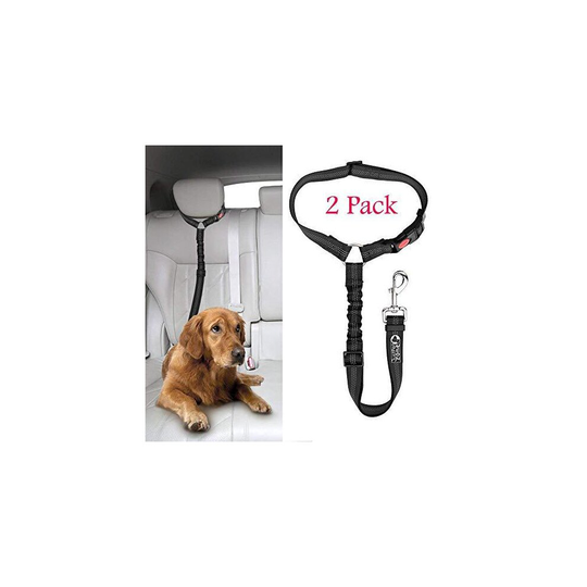 Headrest Dog Car Seat Belt with Anti shock Elastic Bungee Buffer Adjustable Durable Headrest Seat belt Pet Dog Car Safety Harness Restraint ?2 Pack