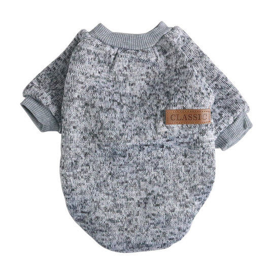 Pet Sweater, Warm Dog Sweater, Dog Winter Clothes, Small Dog Cat Sweater, Winter Dog Coat (Gray, m)