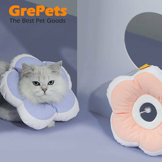 Soft Kitten Collar, Padded Kitten Collar with Adjustable Drawstring, Anti-Bite and Comfortable Pet Recovery Collar (m)