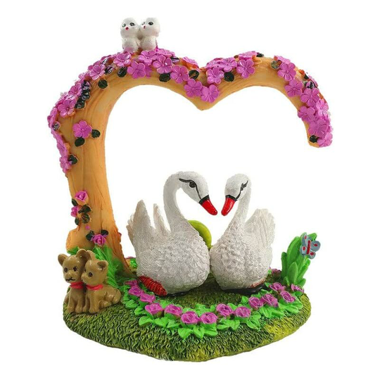 Aquarium Ornament - Heart Shape Swan Bubble Ultra High Dissolved Oxygen Diffuser (1 Piece)