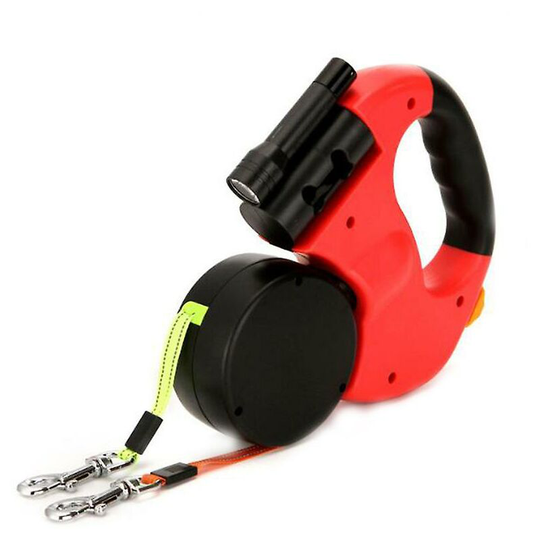 Sun Flowergb - Double Retractable Dog Leash - Heavy Duty Double Head Extendable Dog Leash for Small Dogs(Red)