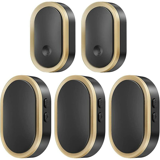Naxunnn - Wireless set, wireless IP55 waterproof, flashing led, range of 300 meters, 2 emmerters + 3 receivers, 36 ringtones, 5 volu levels