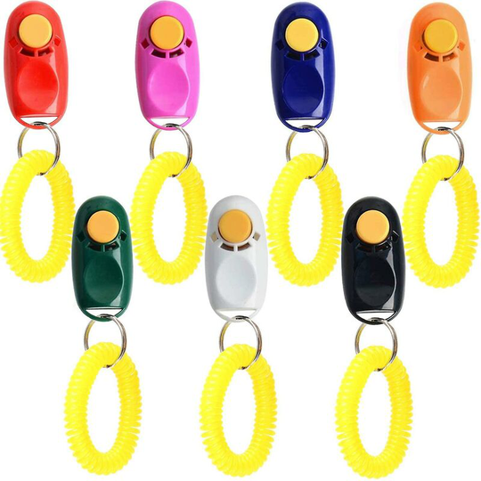 Pet Dog Training Clicker Universal Animal With Wrist Bands Strap (7pcs 7 Color ) Thsinde