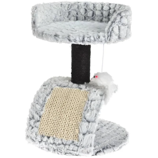 Cat Scratching Tree on Stand with Mouse 30x30x40 cm Pets Collection Grey
