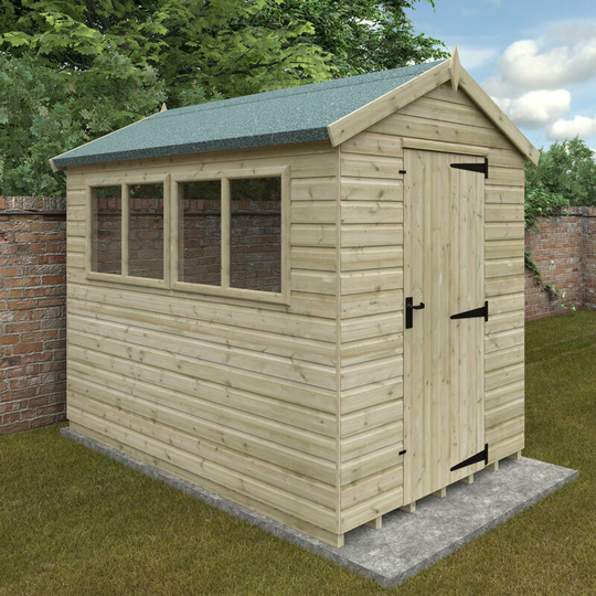 8x8w Pressure Treated Tanalised Shiplap Timber Apex Premier Shed
