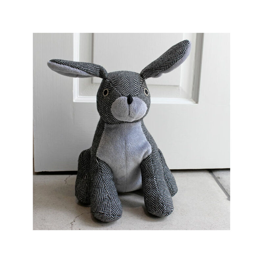 Paoletti - Roger Rabbit Herringbone Heavy Weight Door Stop, Grey