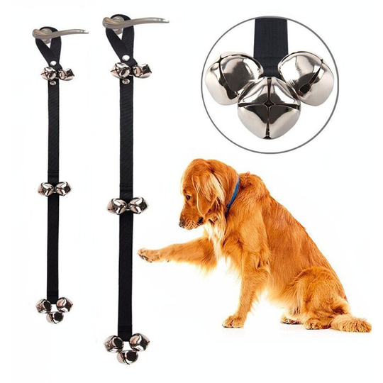 Dog doorbell for door potty training, for hanging on door handle, easy to train your puppy (2pcs,black) - Muff