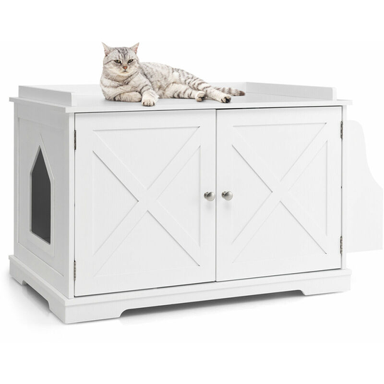 Large Cat Litter Box Enclosure Hidden Cat Washroom Cat House with Storage Rack