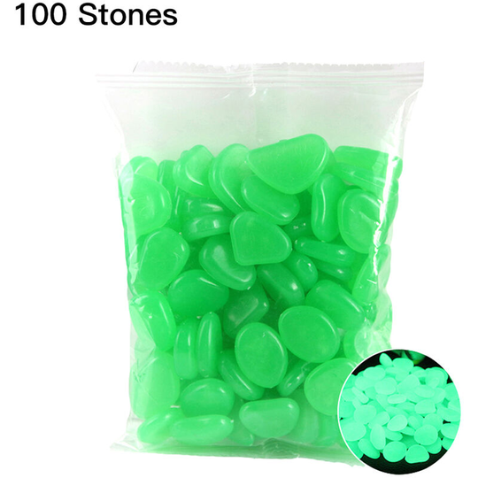 100pcs/Bag Luminous Pebbles Glow in the Dark Stones Home Fish Tank Outdoor Decor Garden Walkway, 9 - 9