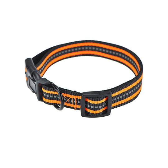Reflective Double Band Nylon Small Animal Pet Dog (Orange 2 Pack Leash Collar, Small Neck 12'-17' -20 lb)
