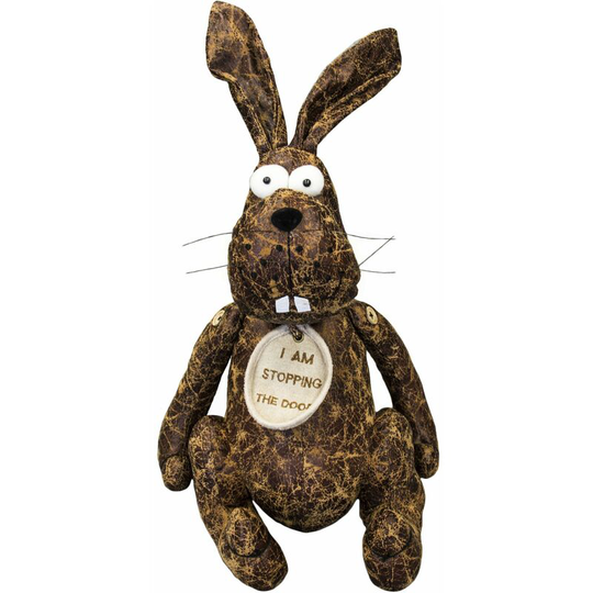 Homescapes - Faux Leather Animal Rabbit Door Stopper - Brown