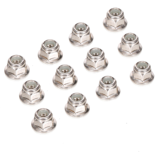 Metal 4mm M4 Wheel Lock Nuts Compatible with 1/10 rc Car Hsp Redcat Traxxas Tamiya Hpi Rc4wd Axial Replacement Parts 12PCS - Silver