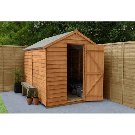 6 ft. W x 8 ft. D Wooden Overlap Apex Garden Shed