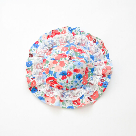 Crushed lace sun hat - pink flower ( l ) puppy hat dog sun hat sun hat pet hat cat hat dog jewelry cat jewelry