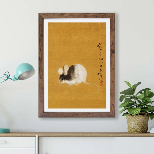 'Mouse' by Shibata Zeshin - Picture Frame Painting Print on Paper