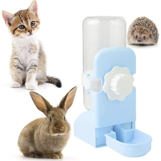 Automatic Small Animal Water Dispenser and Small Hanging Drinker for Rabbit Guinea Pig Ferret Guinea Pig, Blue
