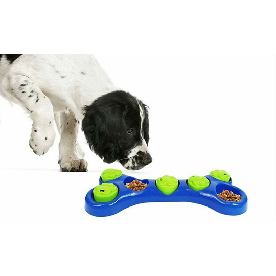 Dog Pet Paw Puzzle Feeder Bone Toy Boredom Breaker Interactive Foraging Bowl