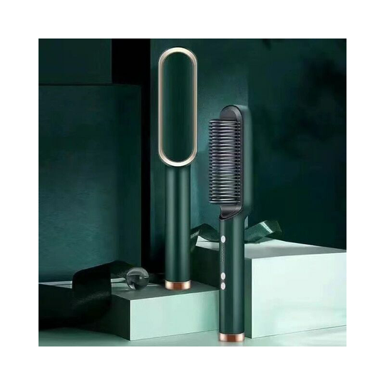 New hair straightener, perm comb, anti perm ceramic hair curler, multi speed electric hair straightener, curl iron brush, green