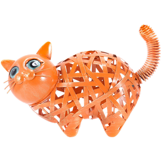 Braided Cat Sculpture Modern Iron Ornament Creatively Braided Figurine Handmade Craft - Tomfeel