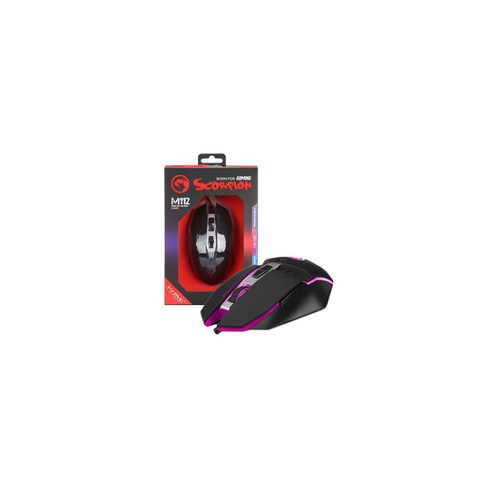 Marvo Scorpion M112 Usb 7 Colour Led Black Programmable Gaming Mouse M112
