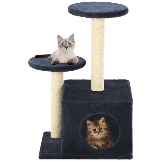 Cat Tree with Sisal Scratching Posts 60 cm Dark Blue VDTD07078 - Topdeal