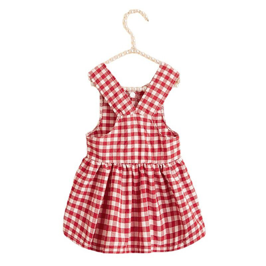 Pet clothes new dog plaid princess dress cat cute puffy dress m (chest 40', neck 27', back 30' suitable for weight 4-6 pounds '), red )