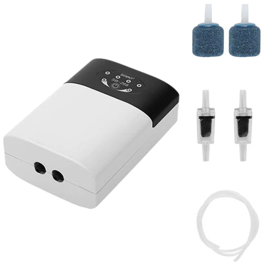 Oxygen Pump Fish Tank Oxygenator Aquarium Oxygen Aerator Pond Aerator Air Pump USB Rechargeable Fishing Aerator with Pipe Air Bubble Stone