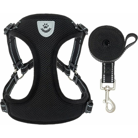 Monly - Dog Harnesses Dog Harness and Leash Set - Adjustable Dog Harness for Small Dogs No-Pull and Anti-Escape Dog Harness Reflective Dog Harness
