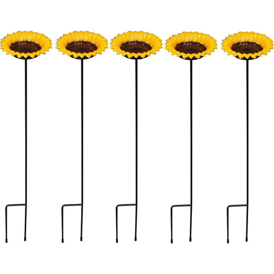 Selections - Cast Iron Wild Bird Sunflower Dish Bird Feeder (Set of 5)