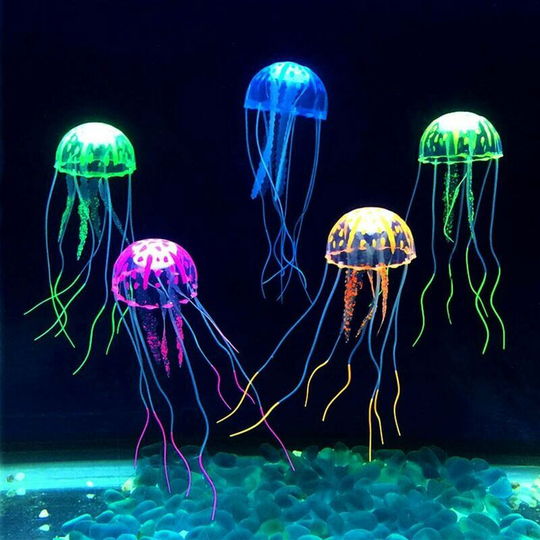 6 Pcs Luminous Jellyfish for Aquarium Decoration