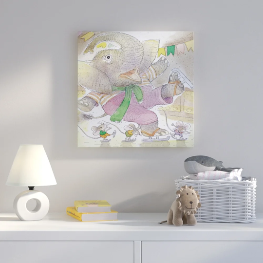 Elephant and Mouses Canvas Art