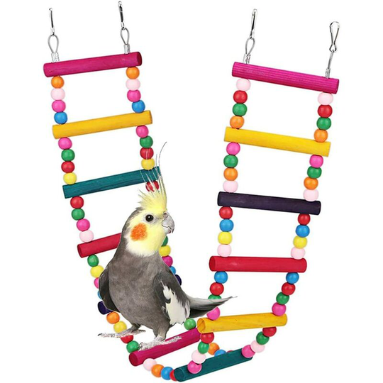 Bird Parrot Ladders Hanging Toys Pet Swivel Bridge Climbing Toys Small and Medium Bird Standing Hammock Cage Accessories