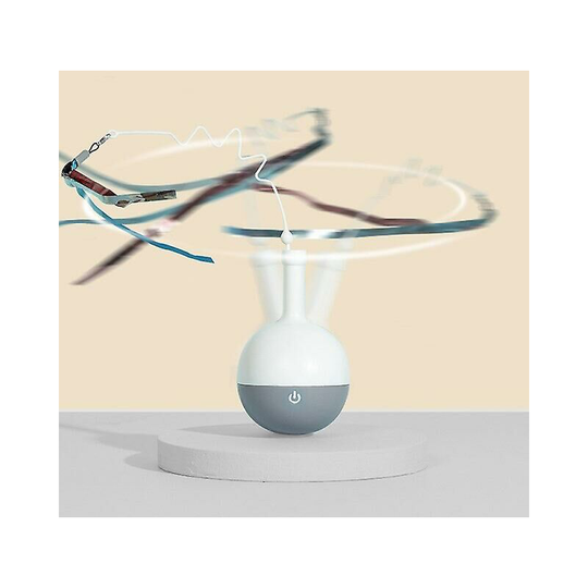 Creative Electric Tumbler Cat Toy Smart Teasing Rolling Ball Cat Toys Led Light Cats Toys Interactive Self Rotating Ball Ropes - Gray
