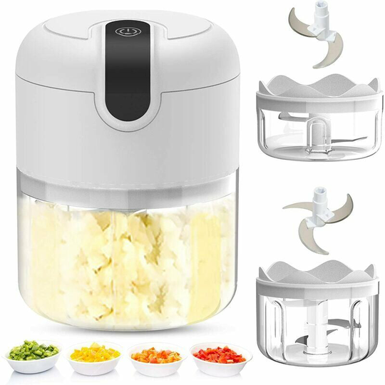Bearsu - Mini Electric Garlic Chopper - Small Portable Cordless Food Processor Garlic Chopper with Waterproof usb Charging, Suitable for Ginger,