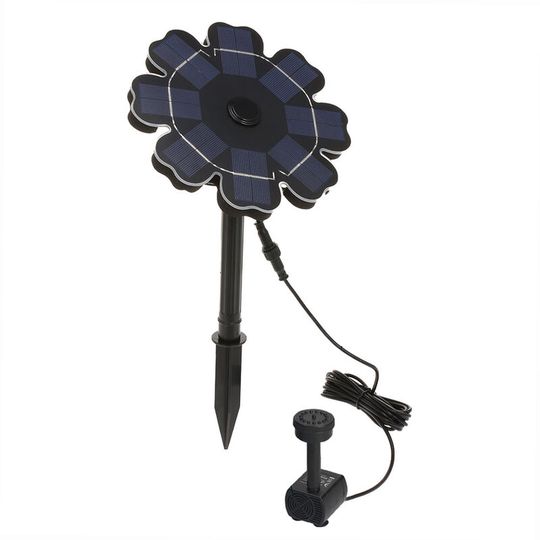Solar Fountain Pump for Bird Bath Flower Shaped Solar Panel with Stake 7.7