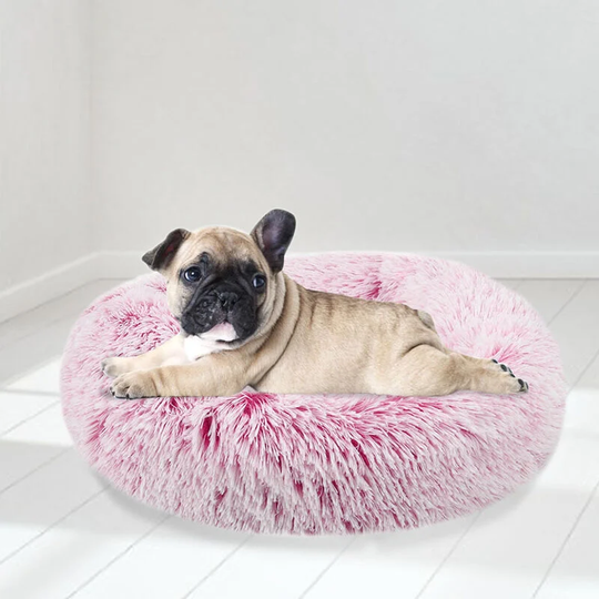 Round Warm Fur Fluffy Pet Cushion, Pink 60CM - Livingandhome