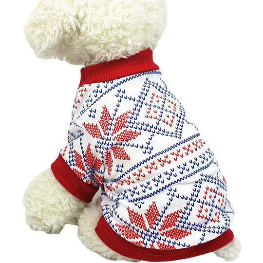 Christmas Pattern Coat Clothes for Small Dogs, Christmas Pet Dog Pajamas Party Outfits Two-legged Pullover Winter T-Shirt