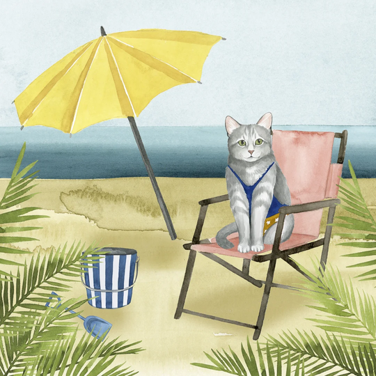 Coastal Kitties II by Grace Popp - Wrapped Canvas Painting Print