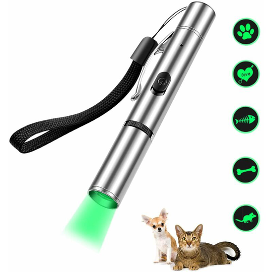 Interactive Cat Toys, usb Rechargeable Pet led Pocket Light, Multipattern Funny Pet Control Light, Multifunctional Cat Training Tool