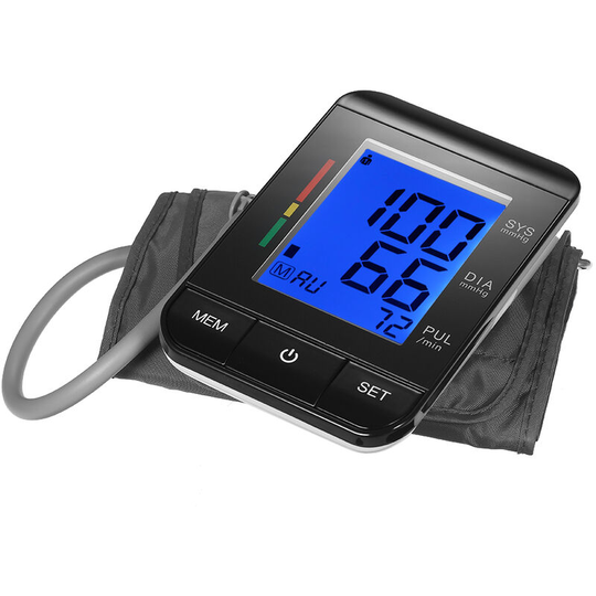Alphagomed - lcd Upper Arm Blood Pressure Monitor with Cuff Digital Sphygmomanometer Pulse Rate/2 User Mode/90 Data Memory/IHB Indicator