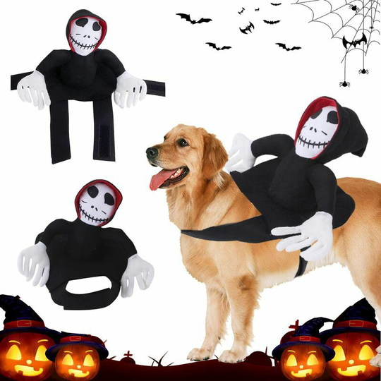 Thsinde - Pet Halloween Costume, Halloween Dog Clothes, Cat Halloween Costume, Rider Dog Costume, Pet Dog Cosplay Clothes, Cat Dog Party Costume