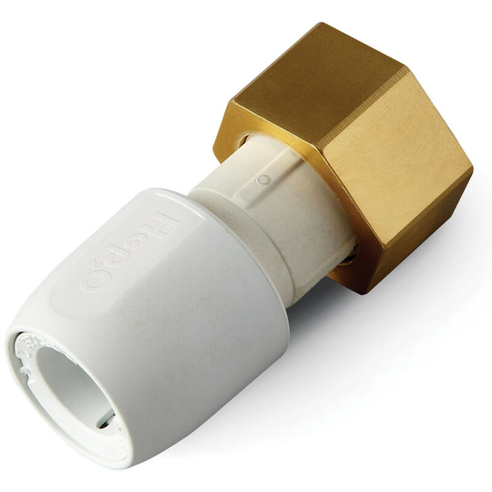 Hep20 - 22mm x 3/4'' Straight Tap Connector Brass Nut White - n/a