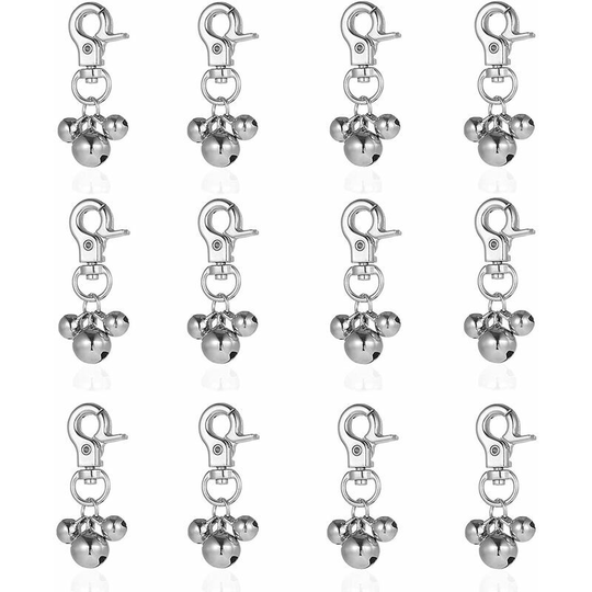 12 Pieces Bells Pets Clochette Dog Grelot Dog Pendant Bell for Cats Animals, Puppies, Keychain