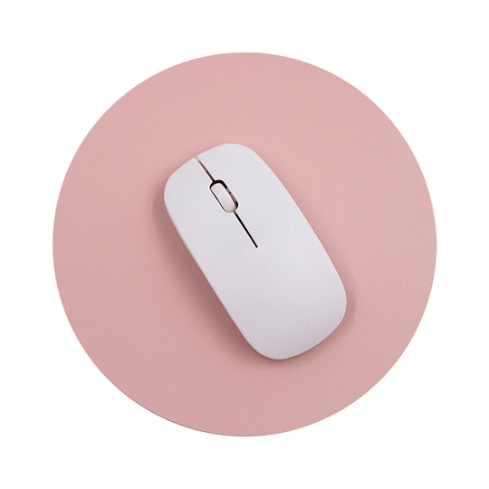 Mouse Pad Round Double Side Waterproof pu Leather Protective Writing Mat for Office Computer
