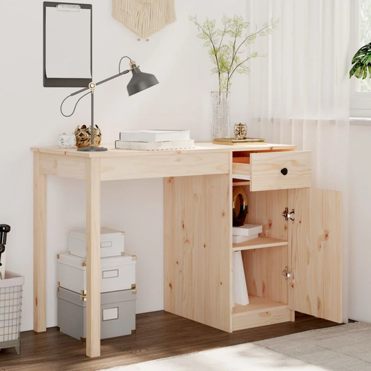 Kitina 100Cm W Rectangular Computer Desk with Cabinet