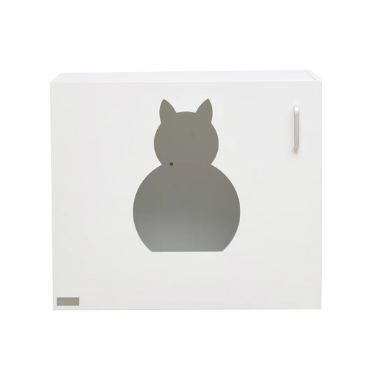 Cat Bathroom Furniture-White Standard Litter Box
