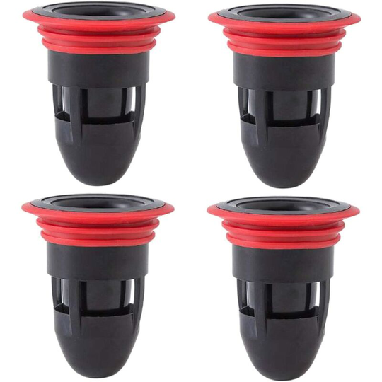 Aougo - 4 Pieces Rubber Smell Proof Floor Drain Waterproof Smell Proof Sewer Floor Drain Shower Drainer for Bathroom Kitchen Toilet (Black)