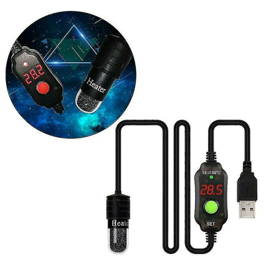 Thsinde - Mini Aquarium Fish Tank Heater Temperature Controller Submersible Thermostat Heater 10w Usb Digital Led Turtle Tank Heating Rod